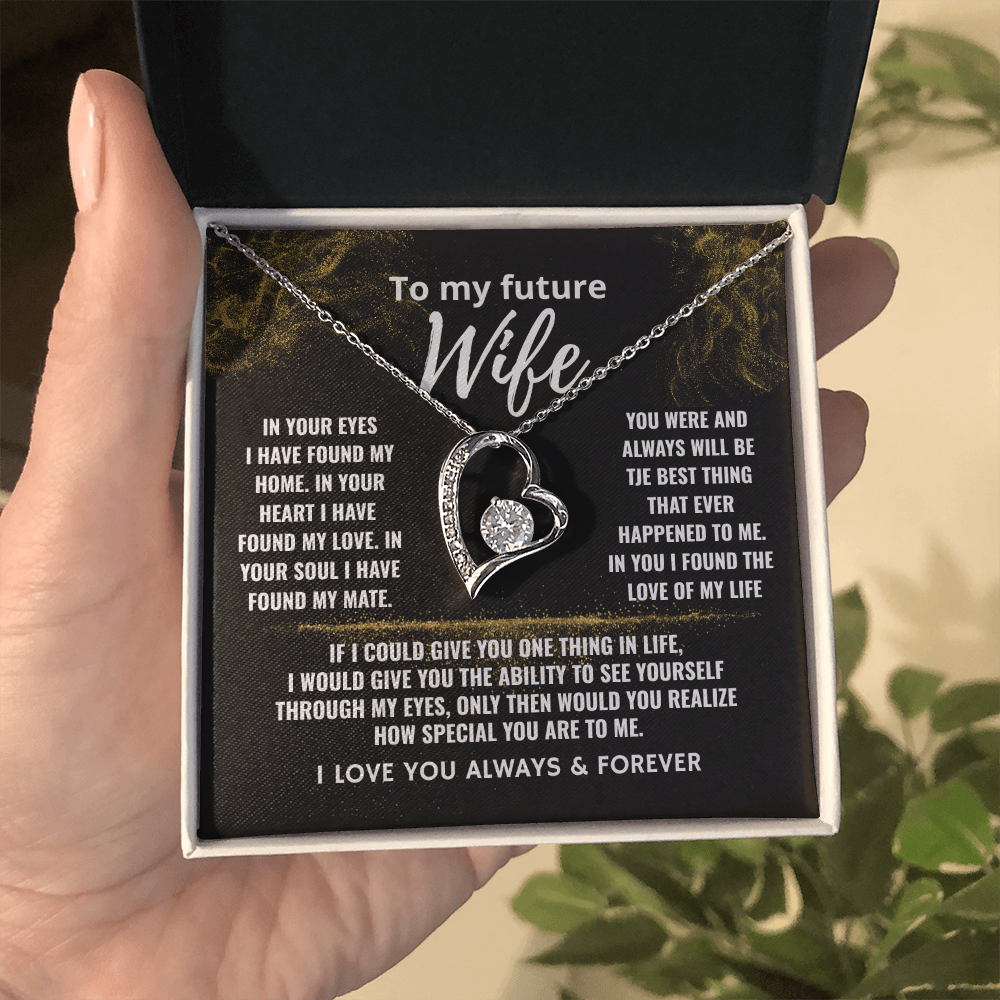To My Future Wife "In Your Eyes I Found My Home" Love Knot Necklace