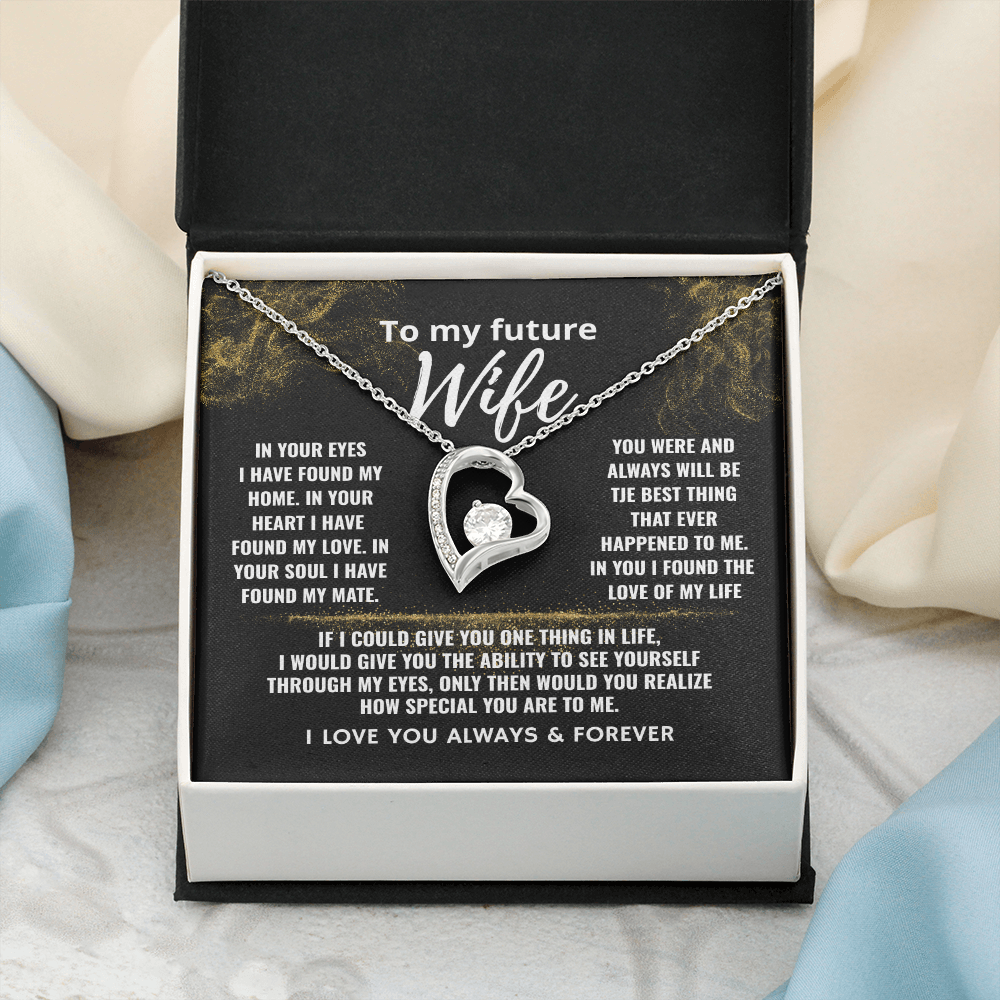 To My Future Wife "In Your Eyes I Found My Home" Love Knot Necklace