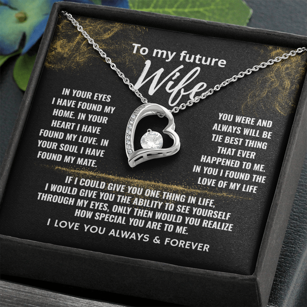 To My Future Wife "In Your Eyes I Found My Home" Love Knot Necklace