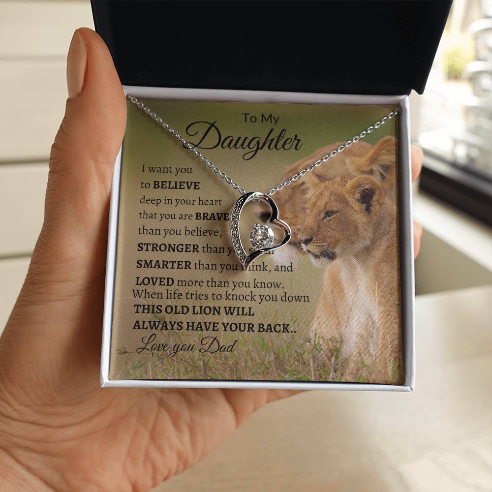To My Daughter from Dad "Always have your Back" Forever Love Necklace