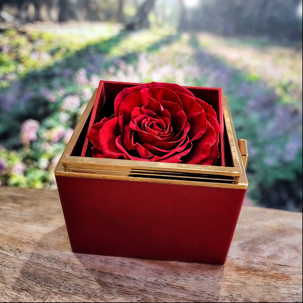 To My Amazing Mom "I Love You with all my Heart" Love Knot Necklace with rotating rose gift box.