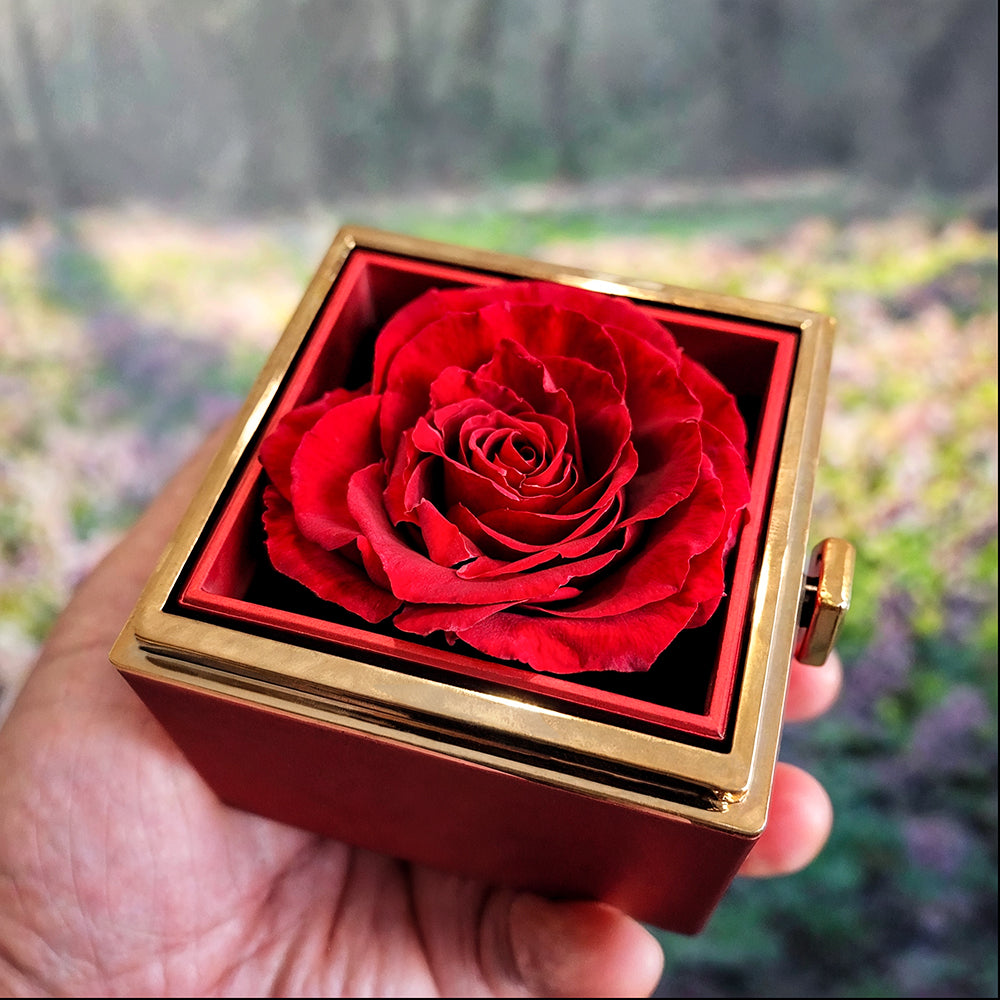 To My Amazing Mom "I Love You with all my Heart" Love Knot Necklace with rotating rose gift box.