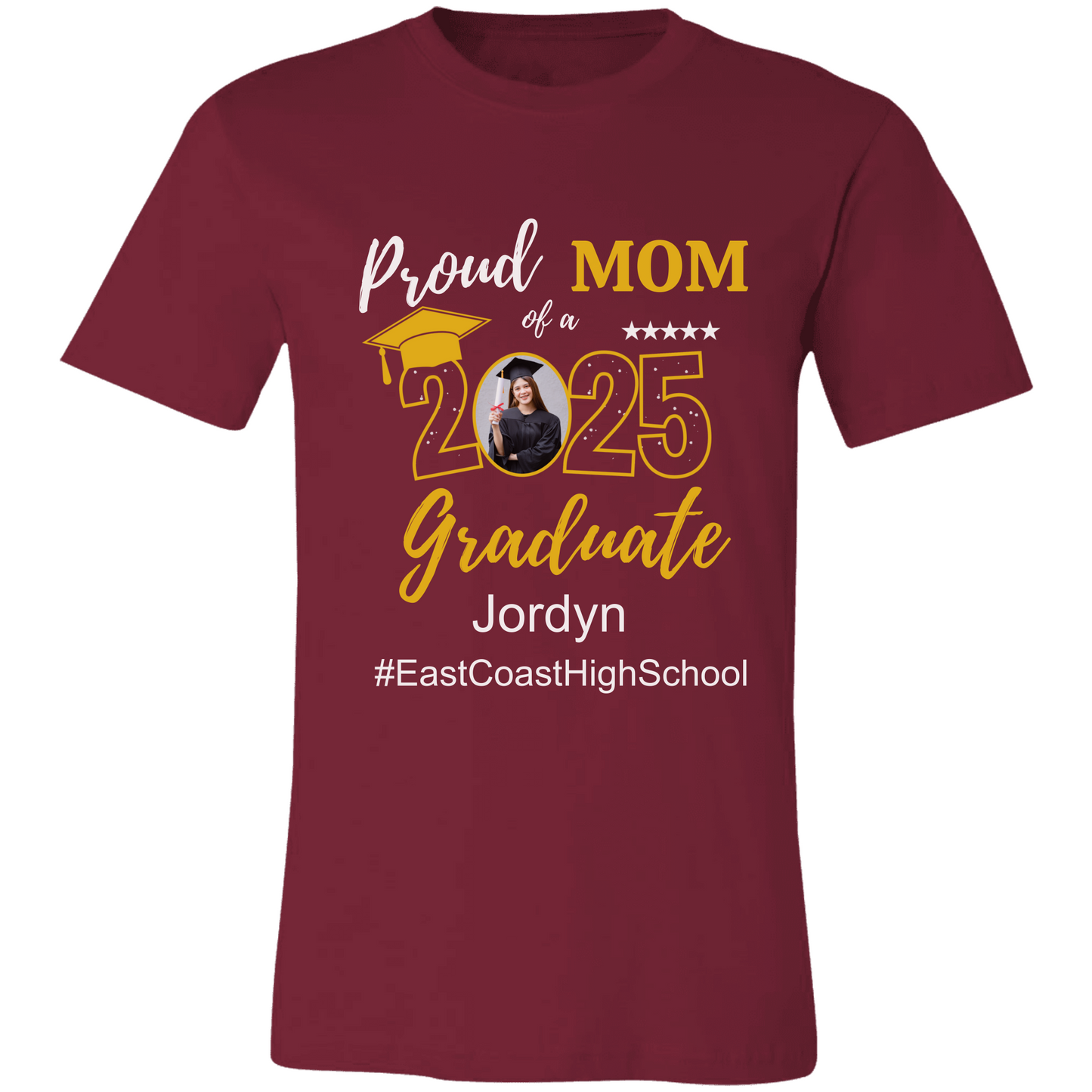 Proud Family T-Shirt, Personalized 2025 Grad Tees, 2025 Graduate Custom Photo Graduate Tee