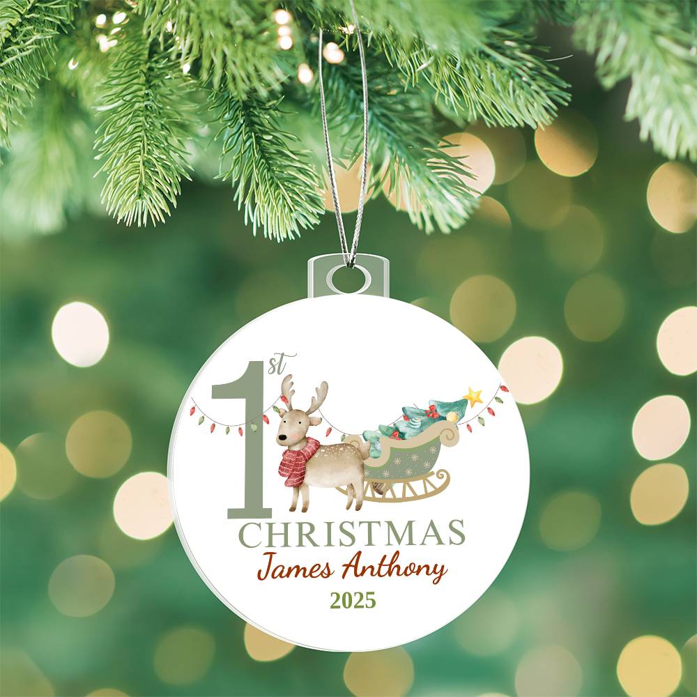 Personalize Baby's First Christmas Acrylic Ornament!