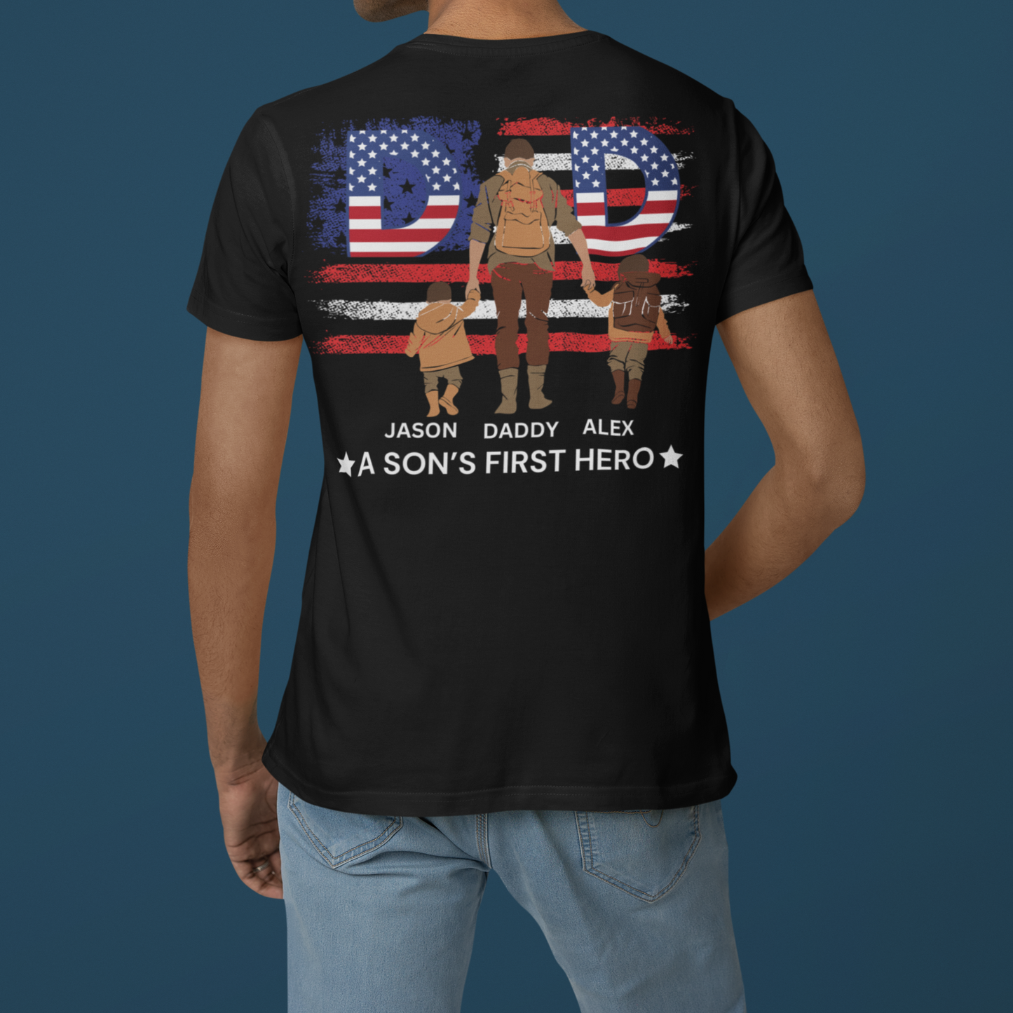 Dad "A Son's First Hero" Short Sleeve T-Shirt