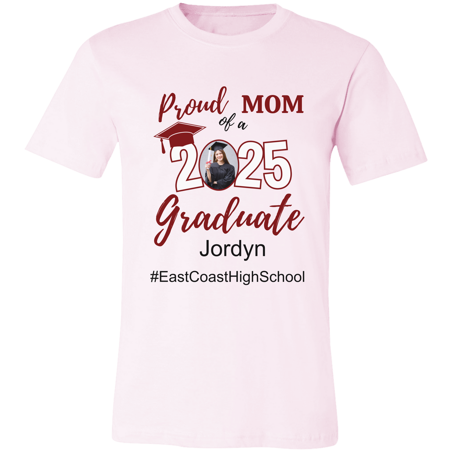 Proud Family T-Shirt, Personalized 2025 Grad Tees, 2025 Graduate Custom Photo Graduate Tee