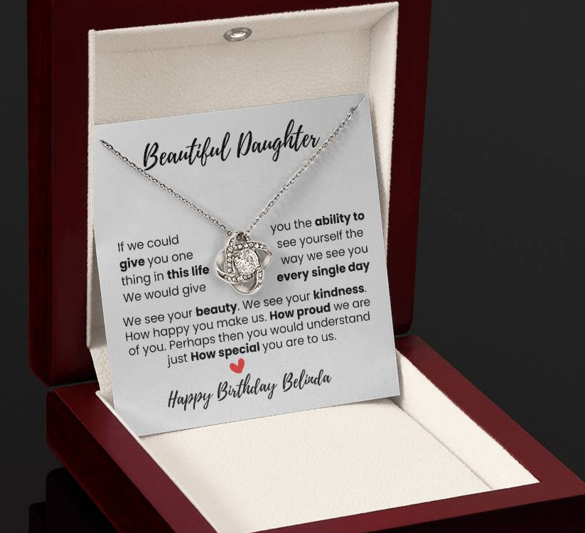 Personalize Gift for Daughter "You Are Cherished" Necklace