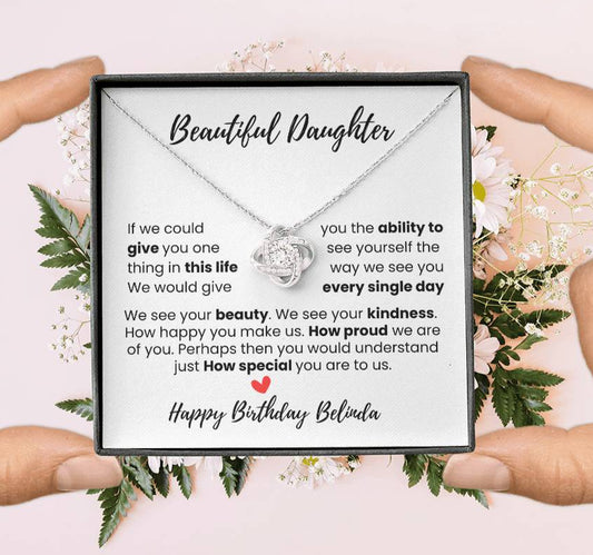 Personalize Gift for Daughter "You Are Cherished" Necklace