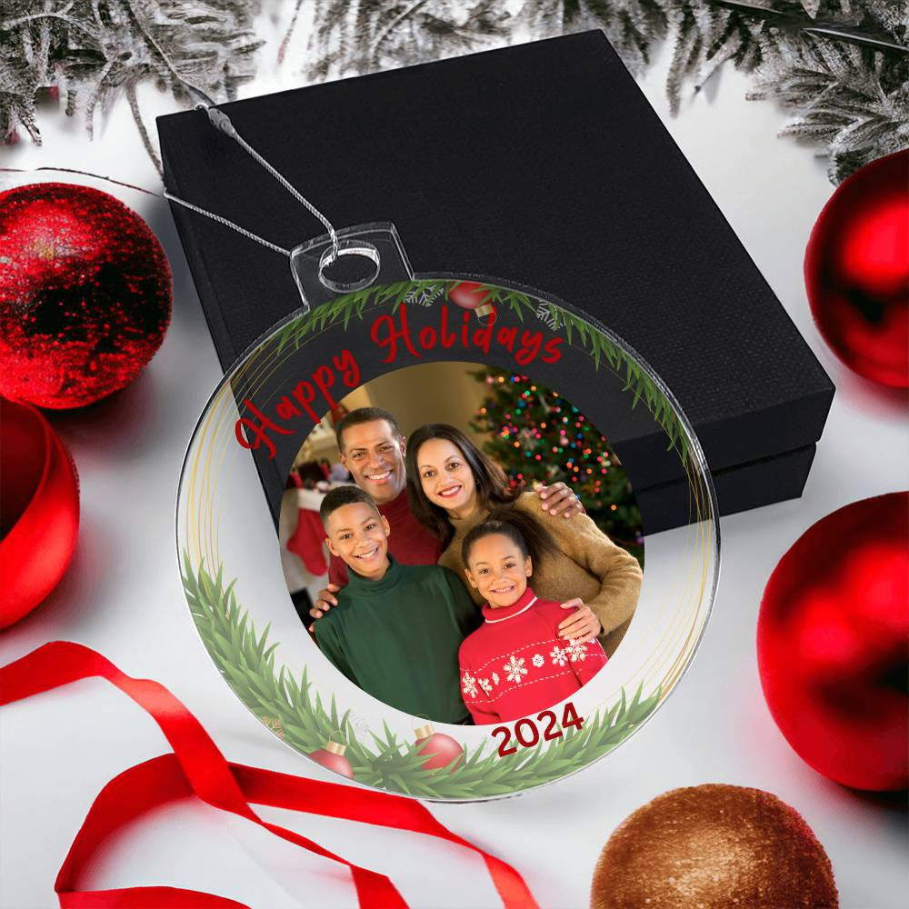 Personalized "Happy Holidays" Photo Acrylic Ornament!