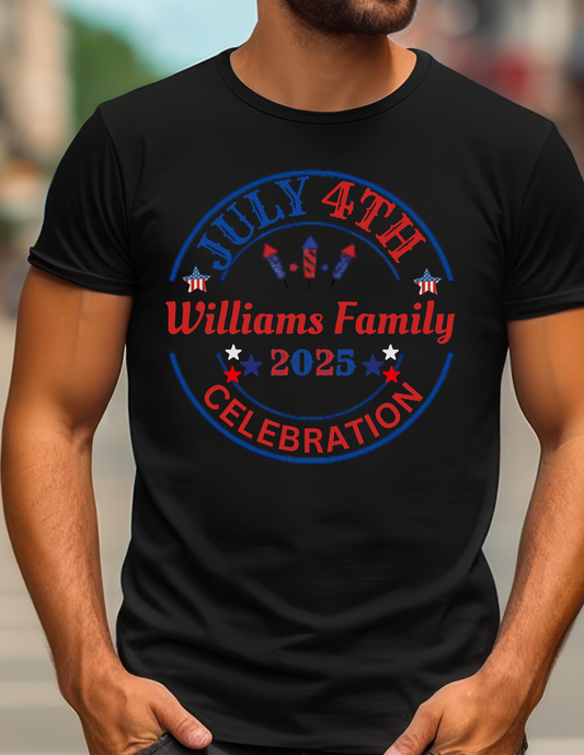 Personalized July 4th Family Celebration Shirt, Custom Family Last Name Shirts