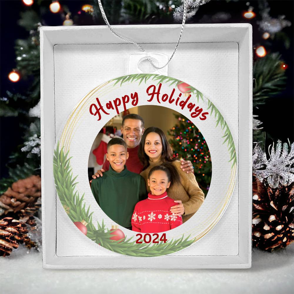 Personalized "Happy Holidays" Photo Acrylic Ornament!