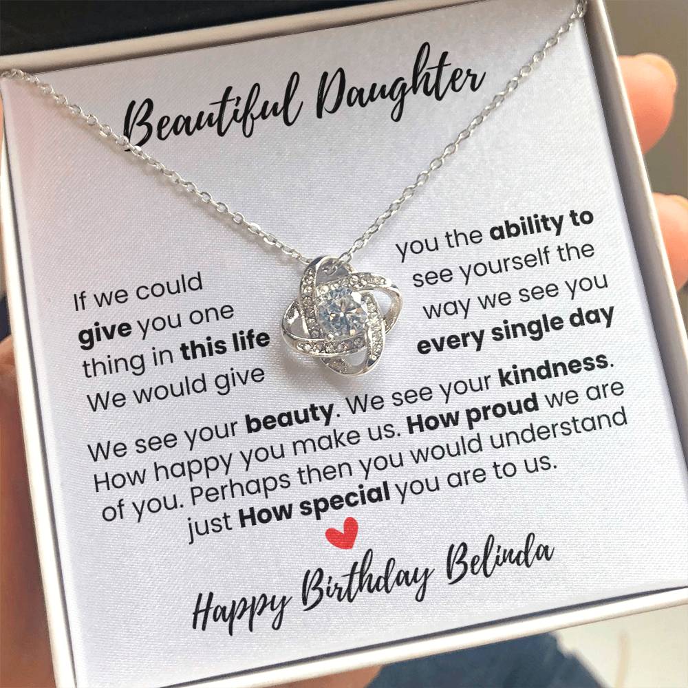 Personalize Gift for Daughter "You Are Cherished" Necklace