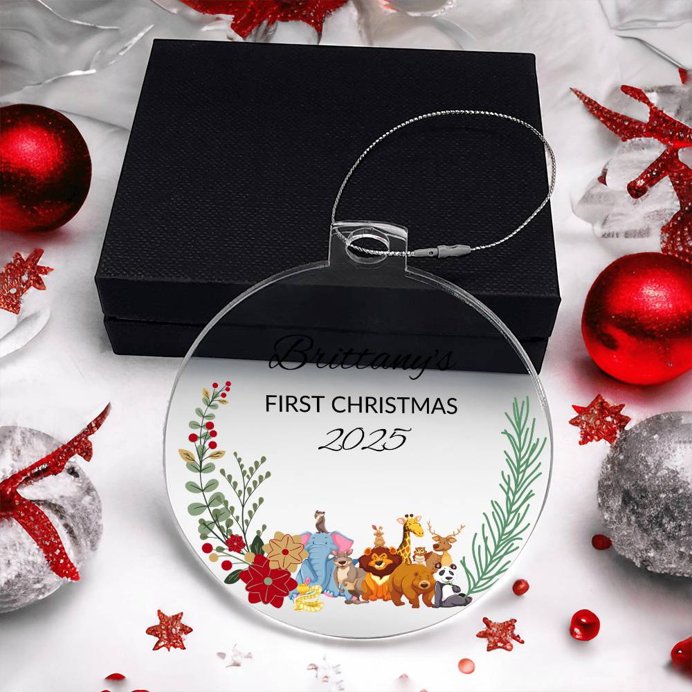 Personalize Your Baby's First Xmas Acrylic Ornament!