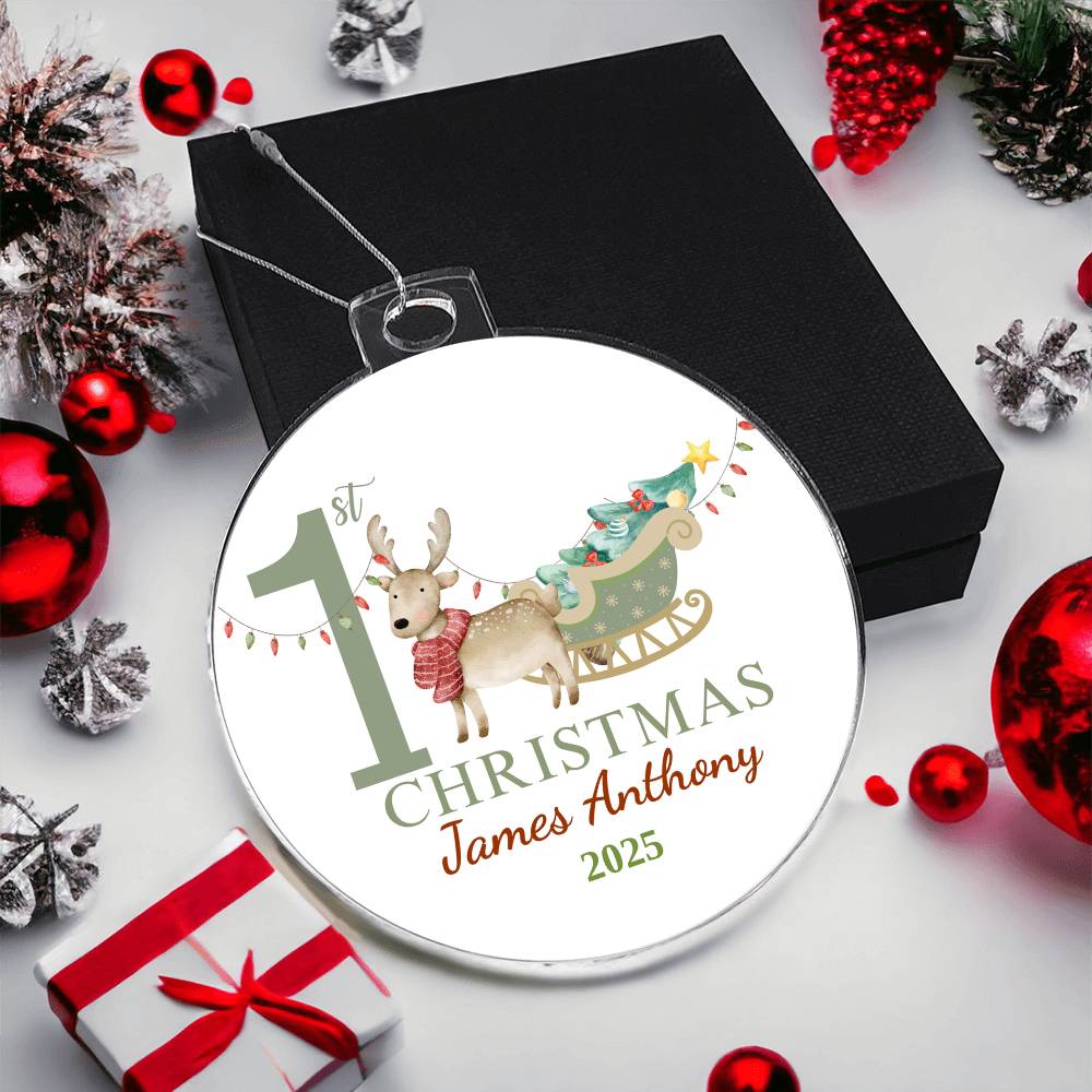 Personalize Baby's First Christmas Acrylic Ornament!