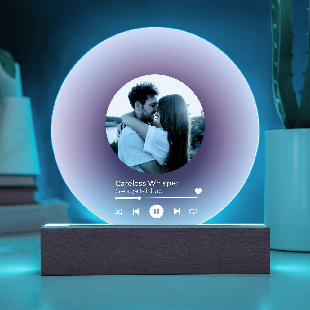 Personalized Acrylic Vinyl Record with Photo and Song Plaque
