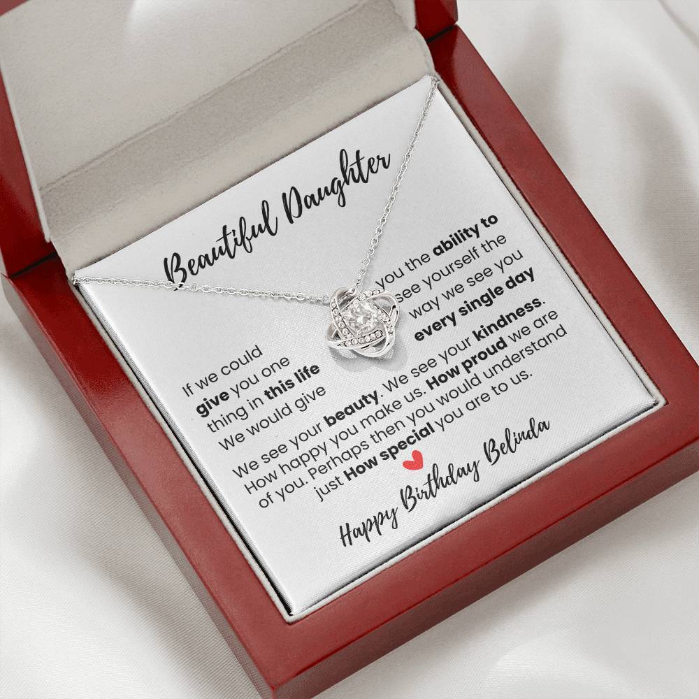 Personalize Gift for Daughter "You Are Cherished" Necklace