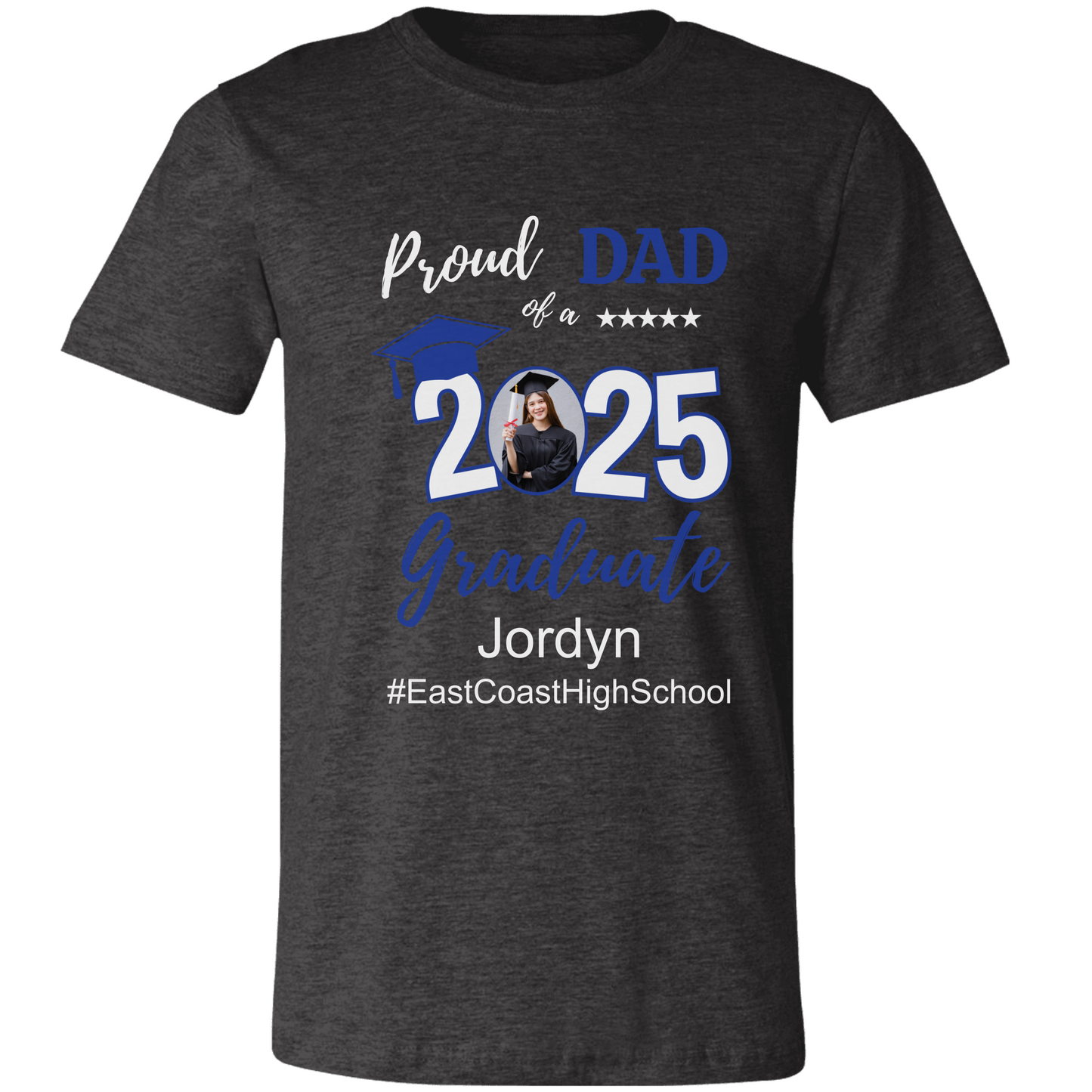 Proud Family T-Shirt, Personalized 2025 Grad Tees, 2025 Graduate Custom Photo Graduate Tee