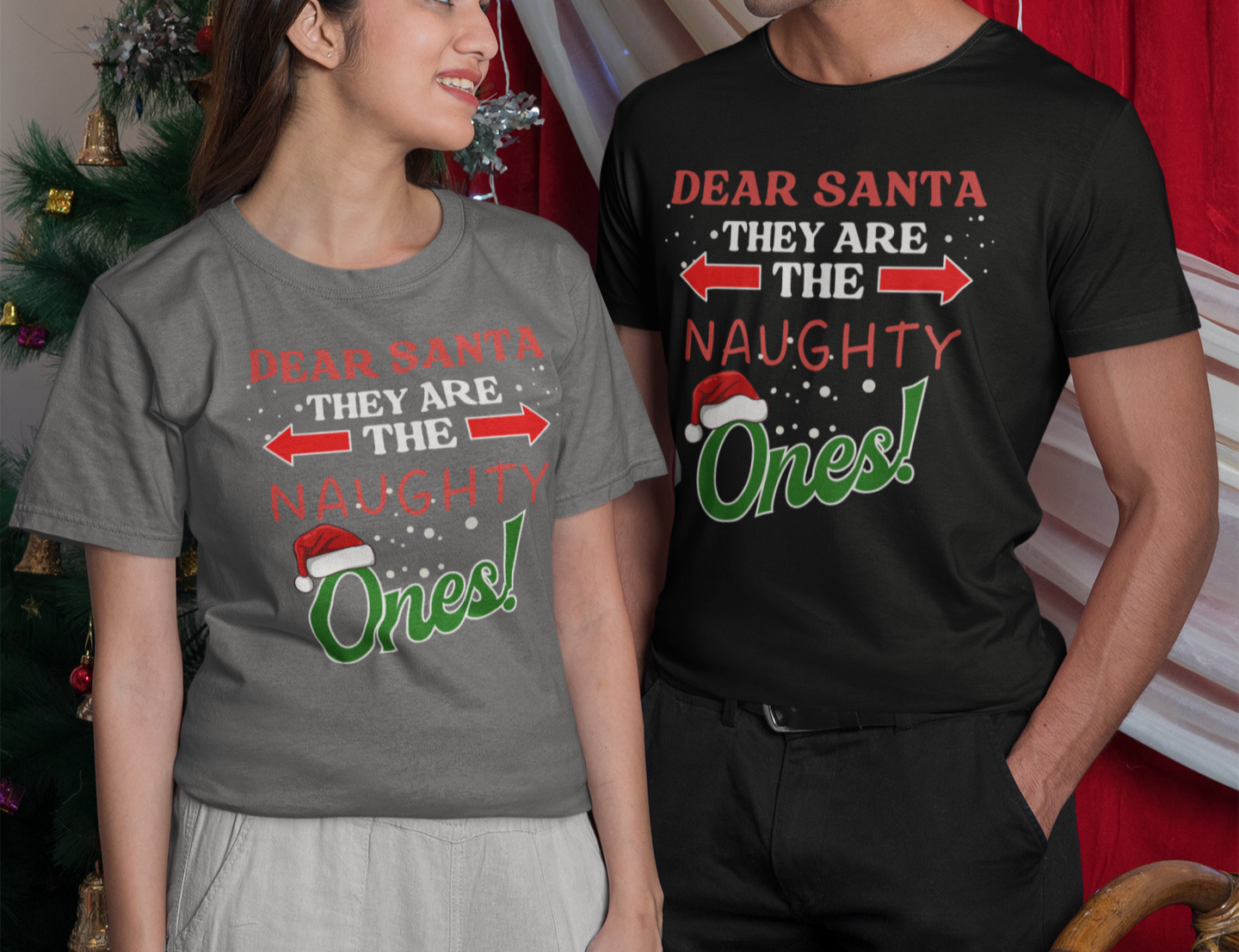 Funny Christmas "Naughty Ones" T-Shirt