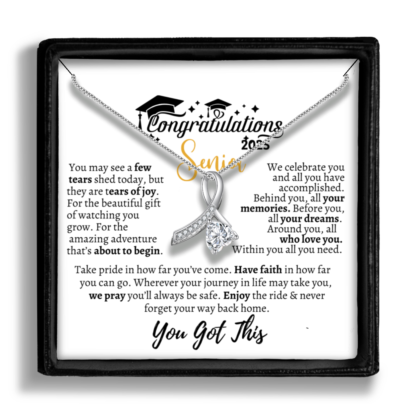 Graduation Gift for "2025 Senior Graduates" Enchanting Ribbon Necklace