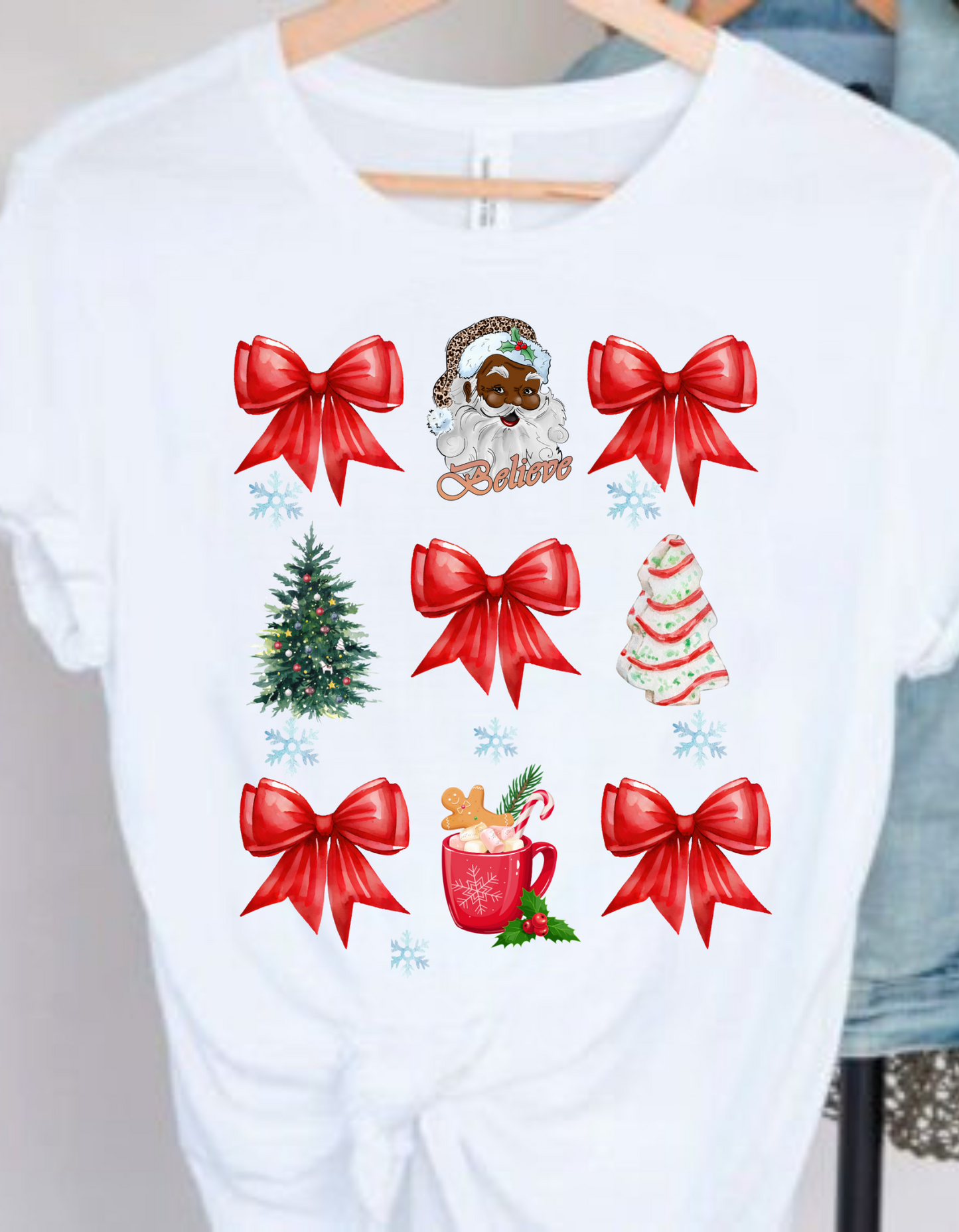 Coquette Bow Sweatshirt, Cute Red Ribbon Santa Sweatshirt!