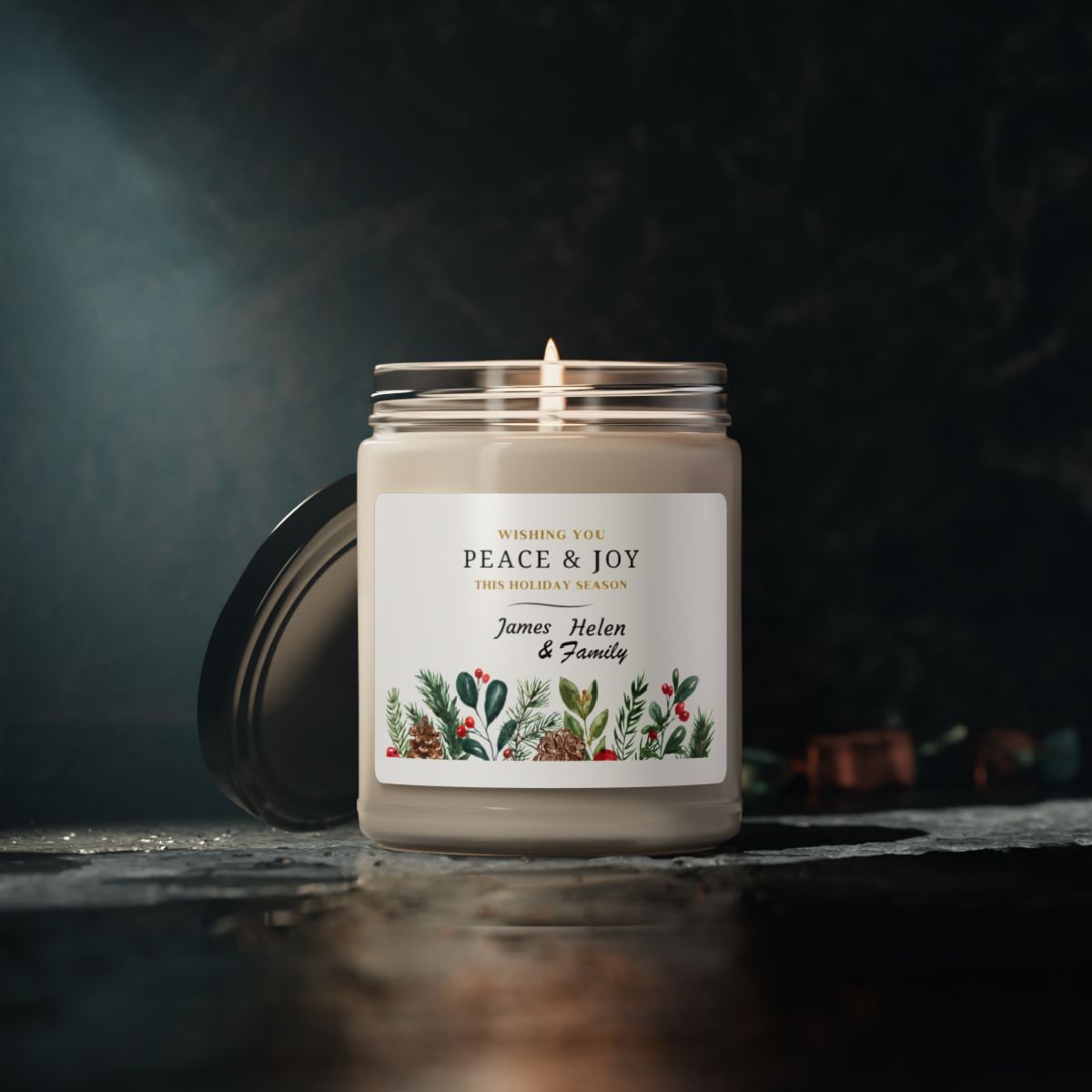 PERSONALIZED Christmas Candles - Christmas Gift Soy Scented Candle - Customized With Your Name