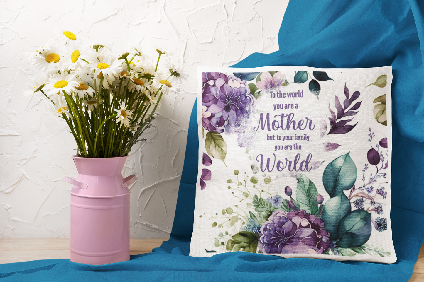 " To My Mother" Large Square Pillow