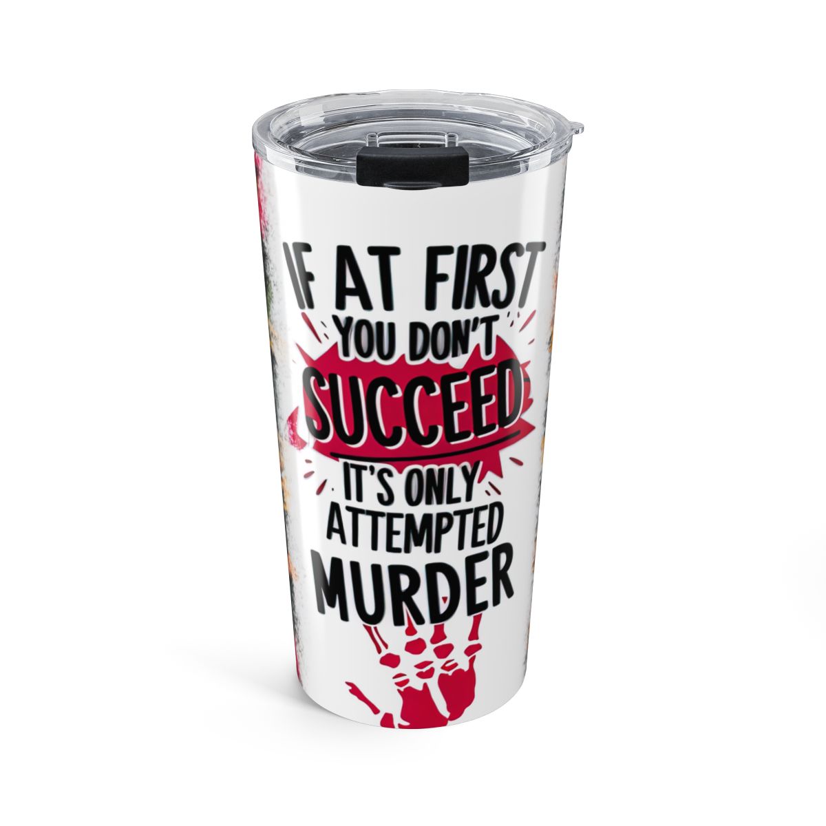 Skeleton Crime Scene Floral 20oz Stainless Steel Tumbler