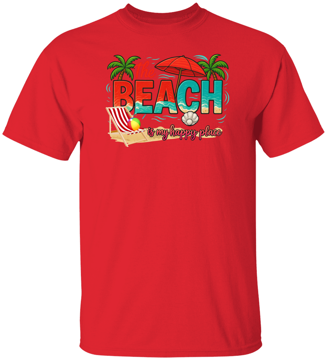 The Beach is My Happy Place Shirt, Summer Vacation Tee, Gift For Beach Lovers, Beach is Calling T-Shirt