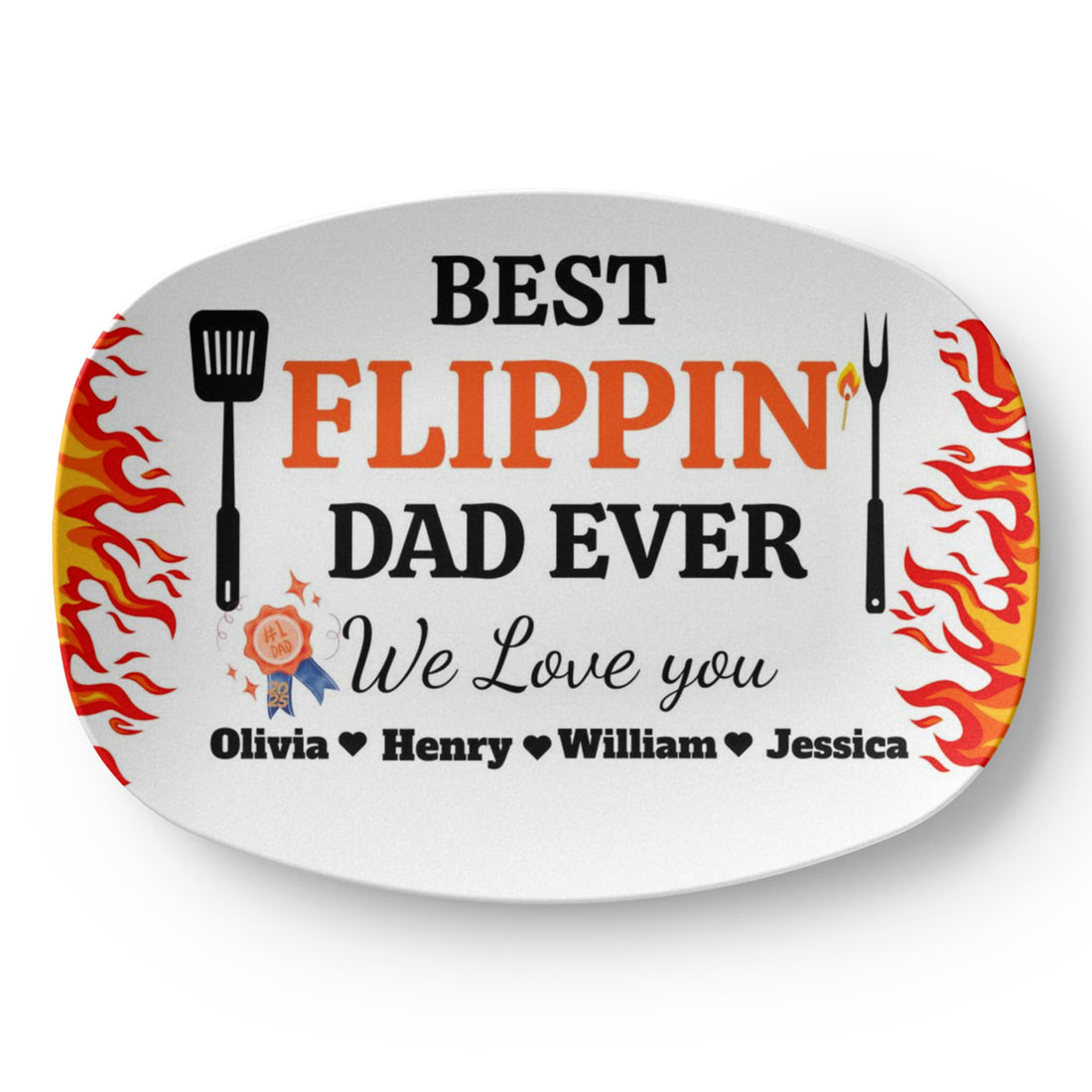 BBQ Grilling Personalized Plate, Daddy's Grilling Plate for Father's Day, Custom Gift for Him 10”x14” Platter