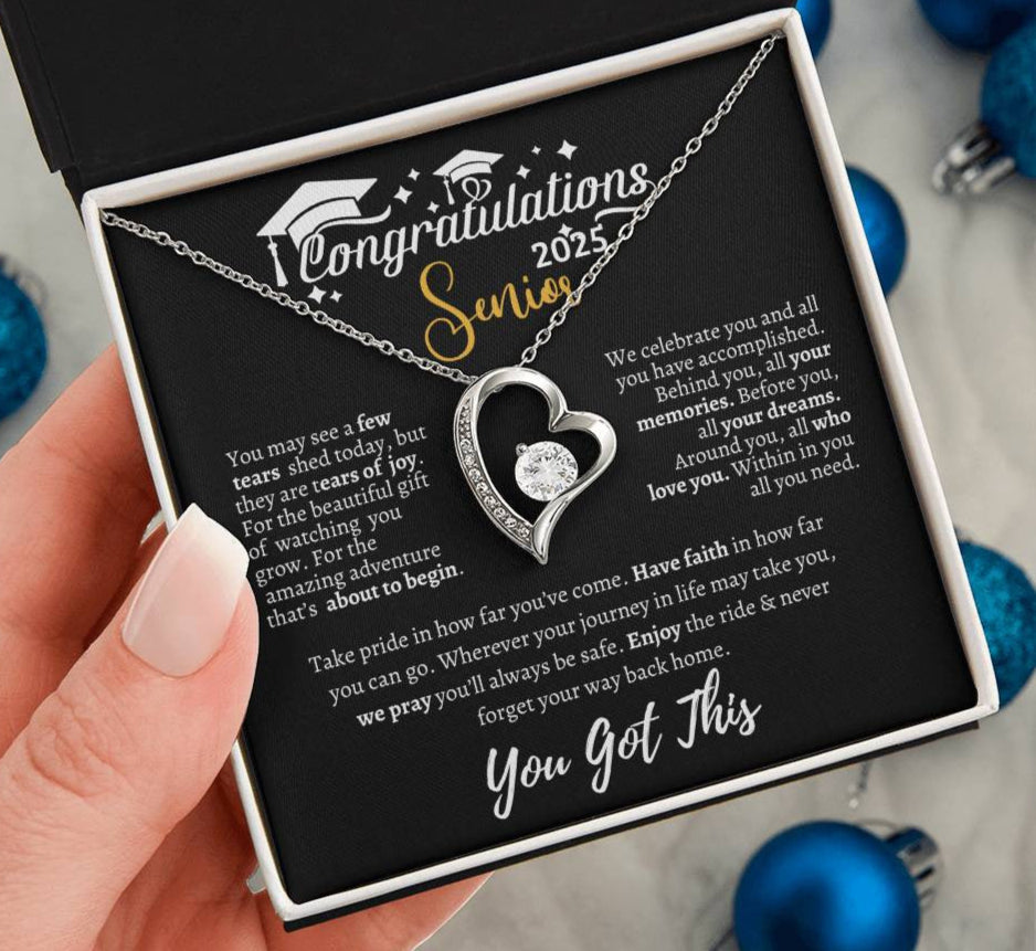 Graduation necklace, Graduation gift, "Congratulations Class of 2025" | Forever Love Necklace