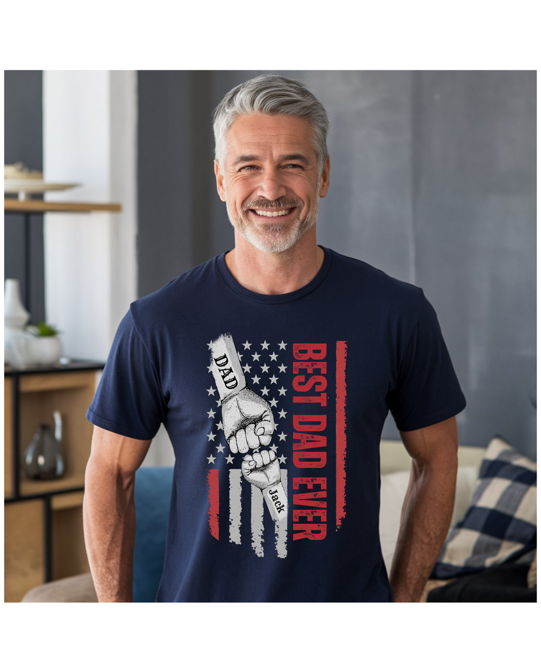 Personalized Best Dad Ever Raised Fist Bump Shirt!