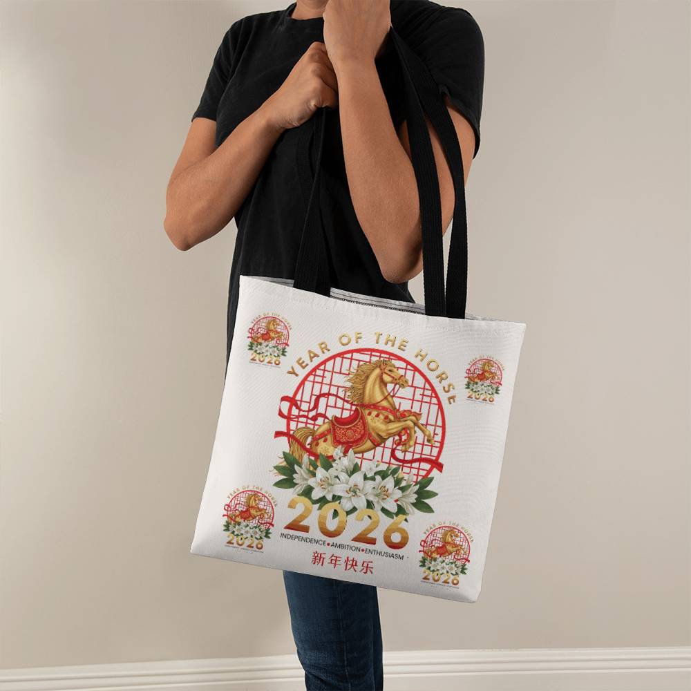 Year of the Horse Tote Bag, 2026 Zodiac Lunar New Year Keepsake!