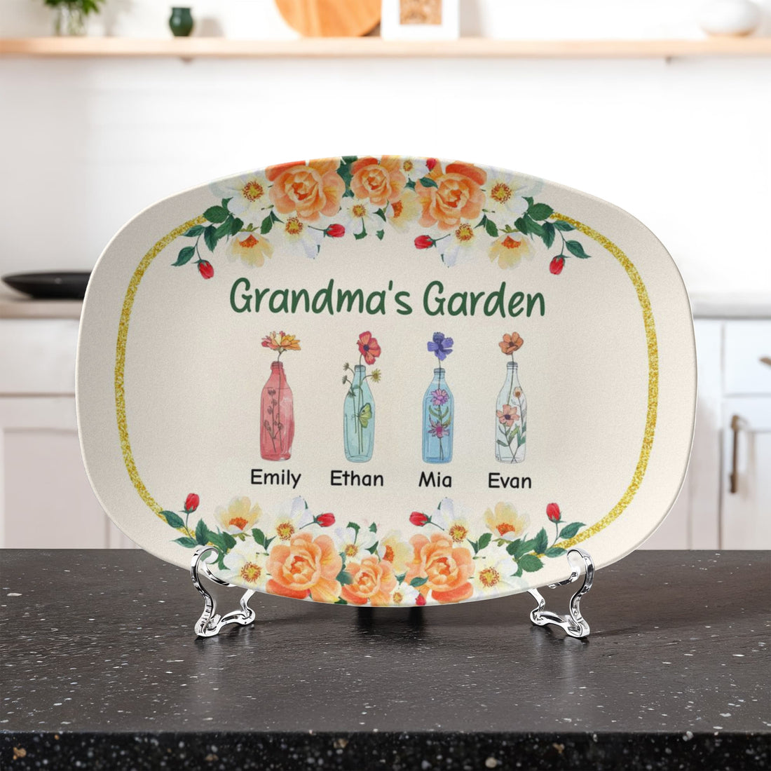 Grandma's Garden, Personalized Platter | Gift for Mimi | Gift from Kids