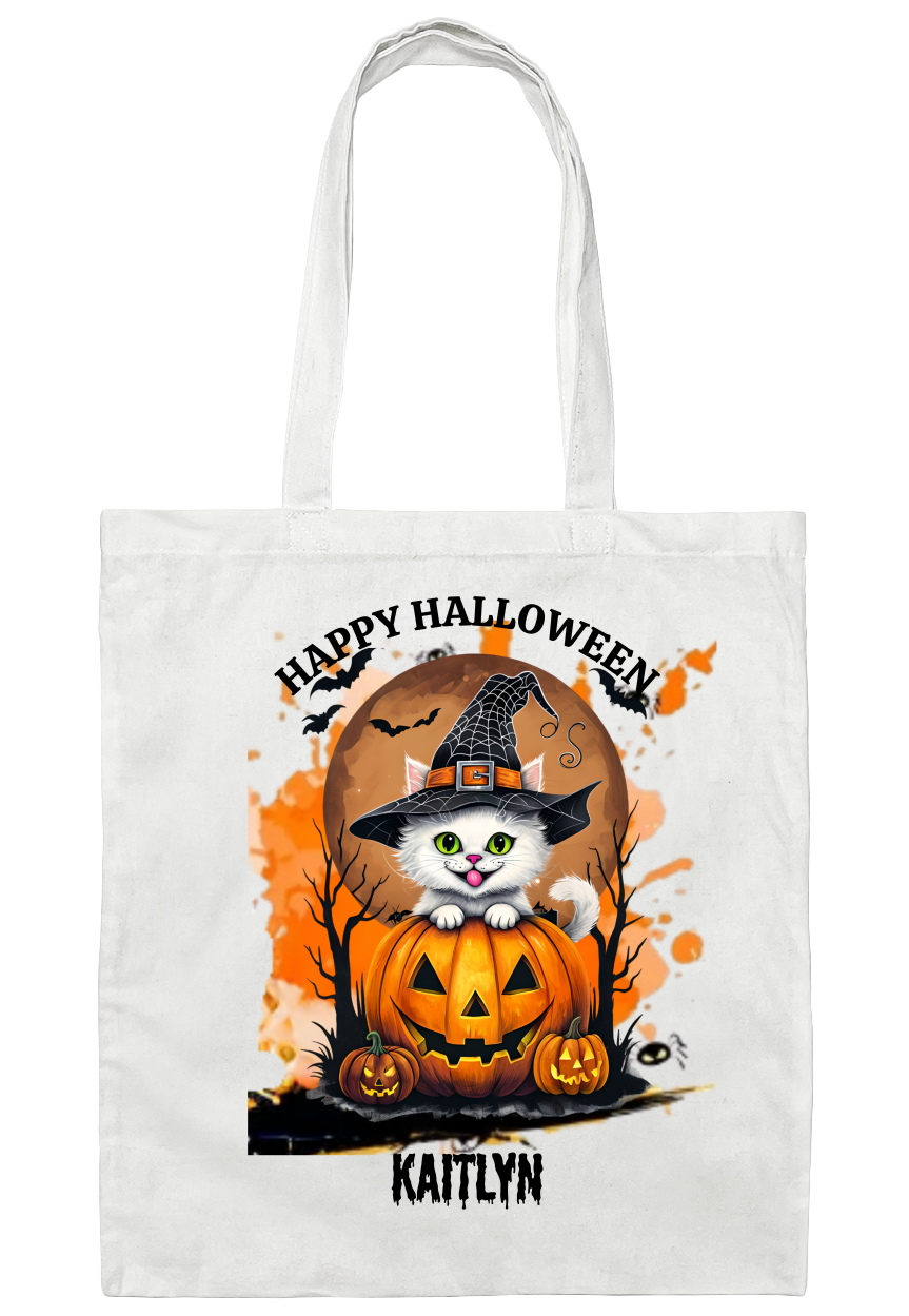 Personalized "Happy Halloween" Kids Tee & Tote Bag