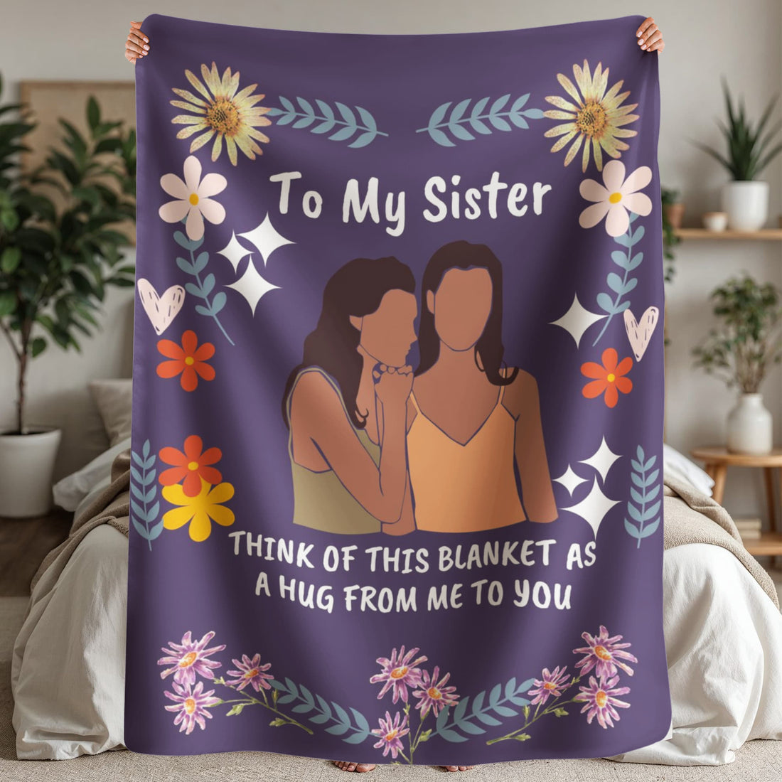 To my Sister Sherpa Blanket Throw 50x60