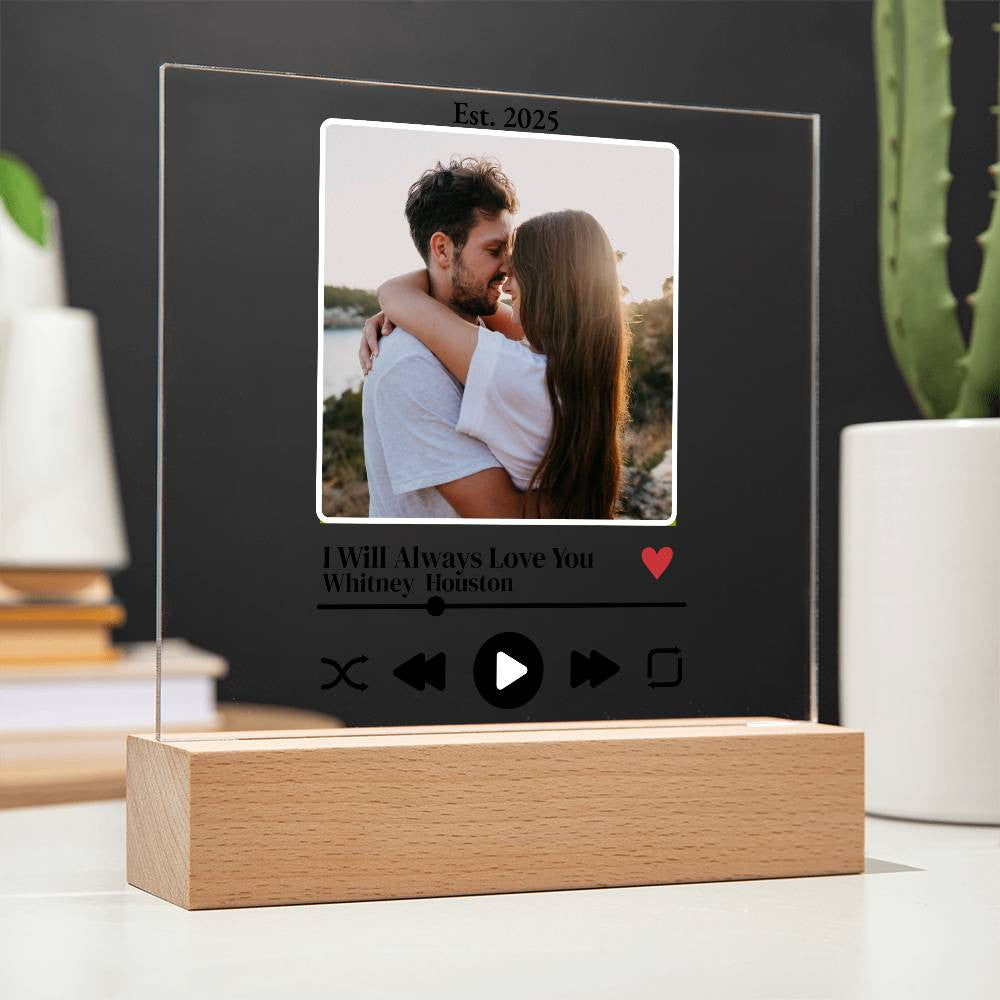 Personalized Song Acrylic Square Plaque | Weddings | Anniversary | Birthdays