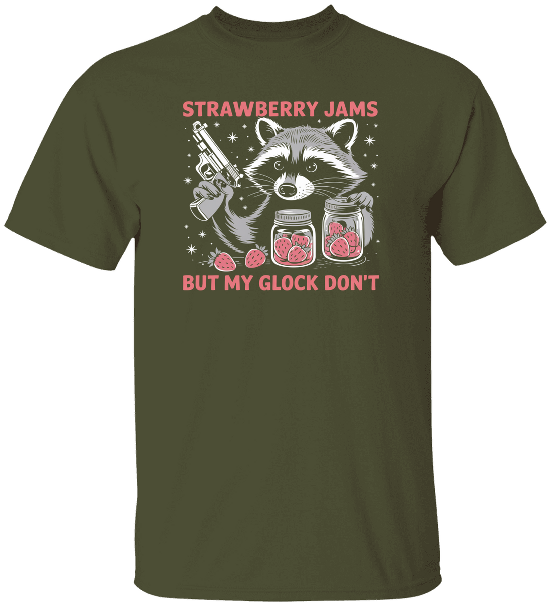Retro-style graphic tee features a fearless racoon, Funny Animal Pun T-Shirt!