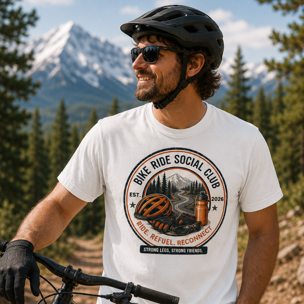Bike Ride Social Club Shirt | Mountain Bike Tee | Cycling Gift | Comfort Colors Shirt | Ride Refuel Reconnect