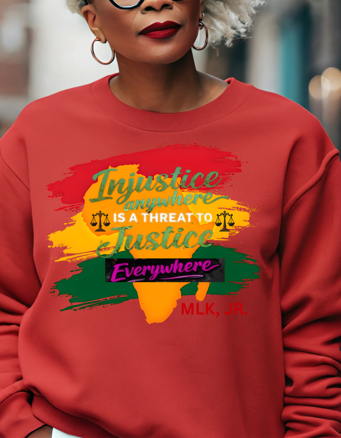 Inspirational Crewneck Sweatshirt, MLK Quote Apparel, Motivational Pullover, Justice Quote Sweatshirt