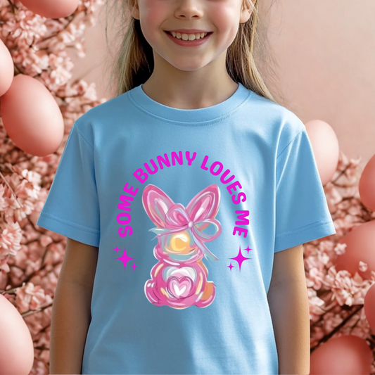 Some Bunny Loves Me Shirt, Girls Easter Bunny Tee, Kids Easter Egg Hunt Shirt, Cute Bunny Easter Shirt, Spring Bunny Gift