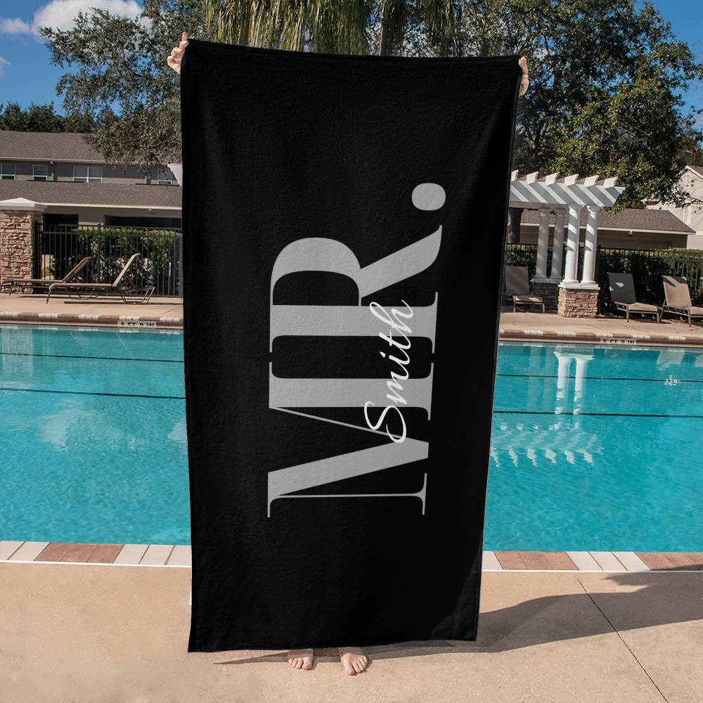 Mr. and Mrs.Personalized Beach Towel | Weddings | Anniversary | Birthdays!