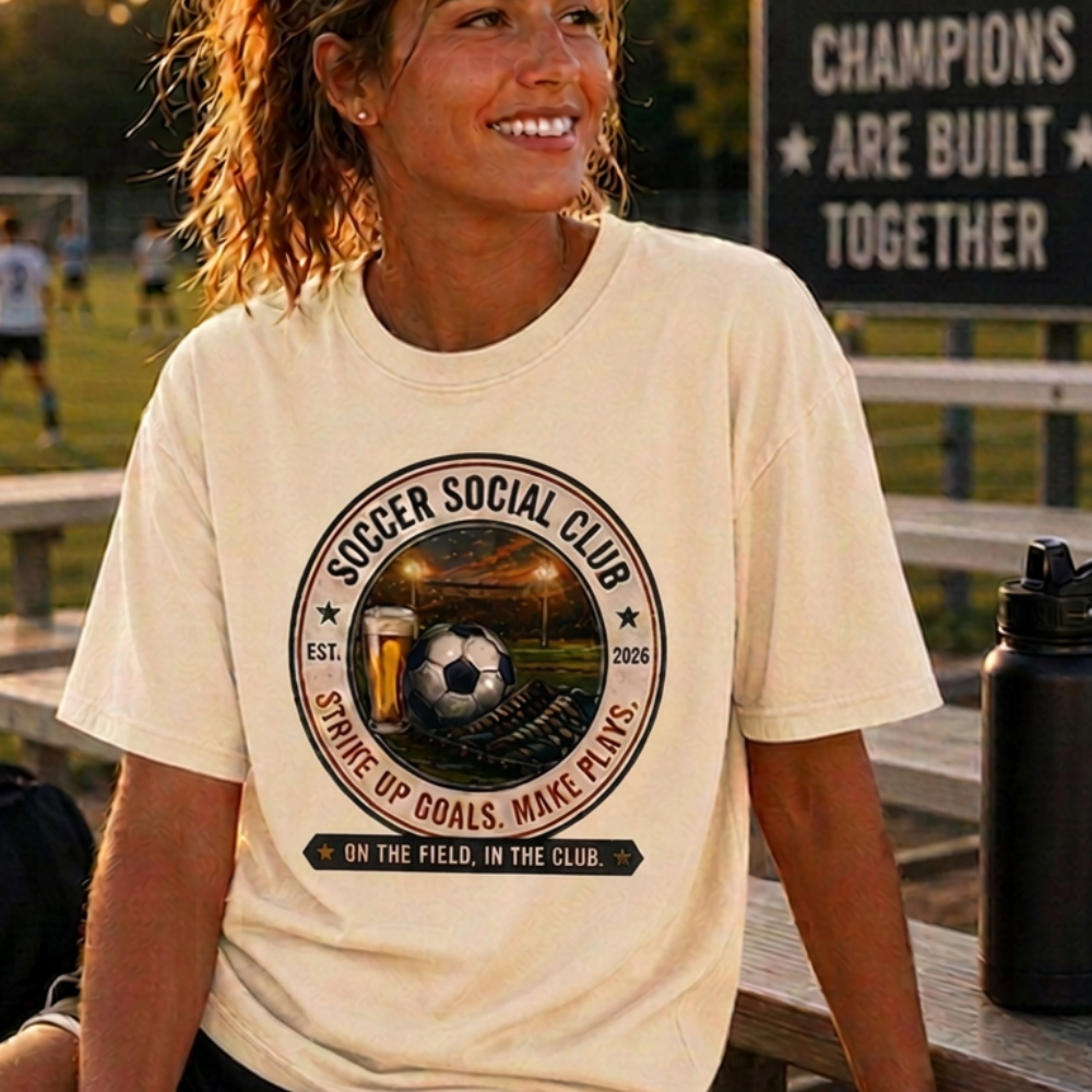 Soccer Social Club T-Shirt | Tumbler |Personalized EST Year Soccer Club Tee | Comfort Colors Soccer Shirt | Soccer Gift for Players, Coaches & Fans