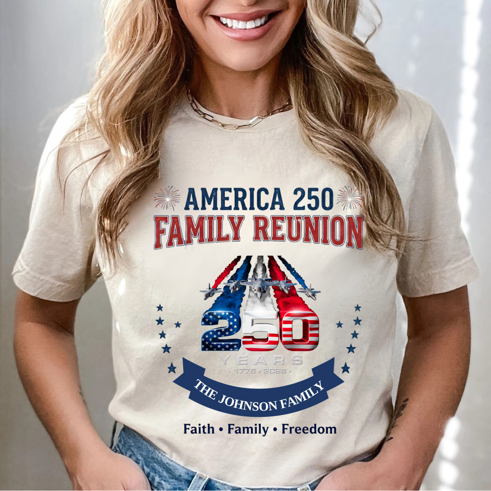 Family Reunion Shirt, America 250 Years Tee, Personalized Family Gathering Top, US Celebration Apparel