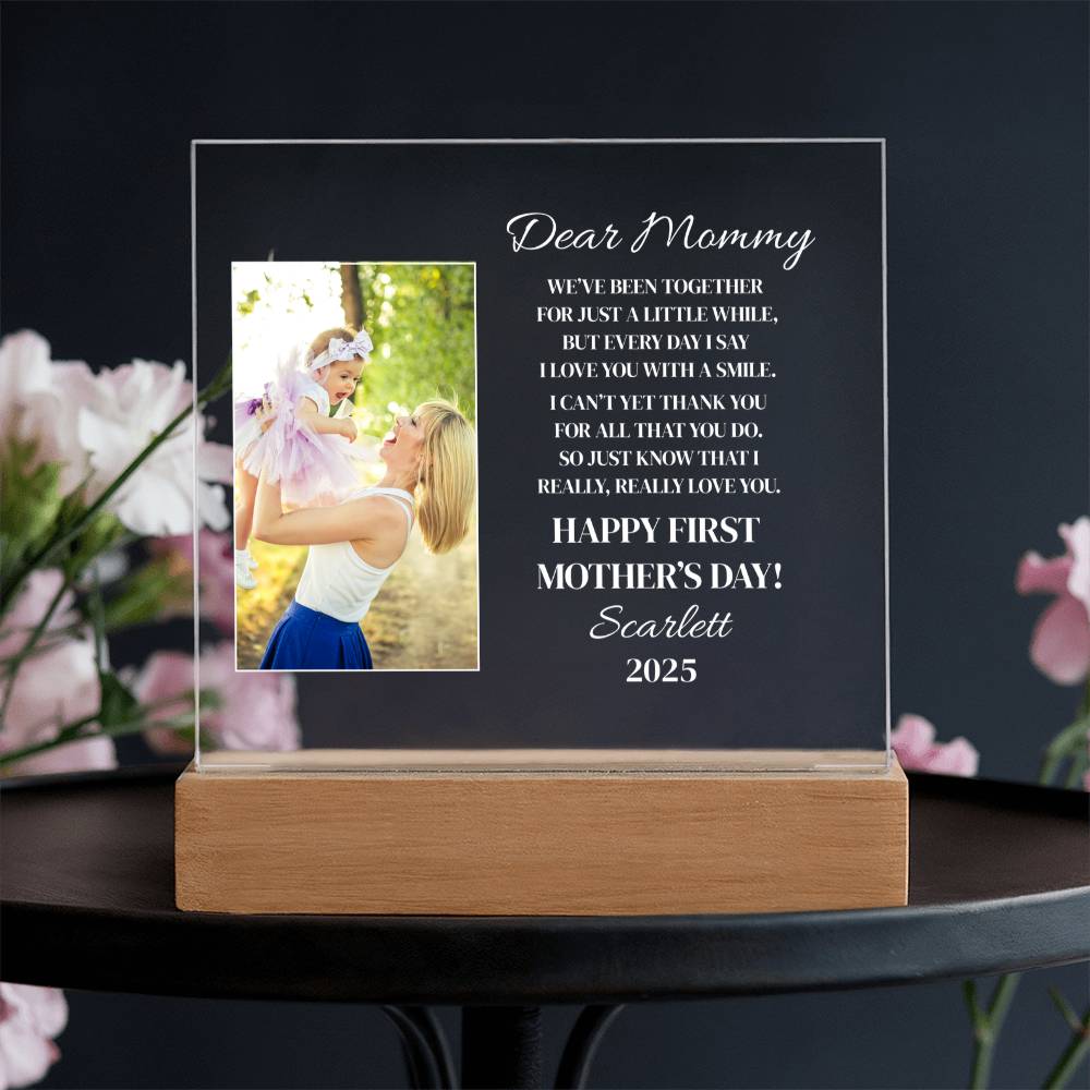 Personalized "Dear Mommy" Acrylic Nite Lite Plaque