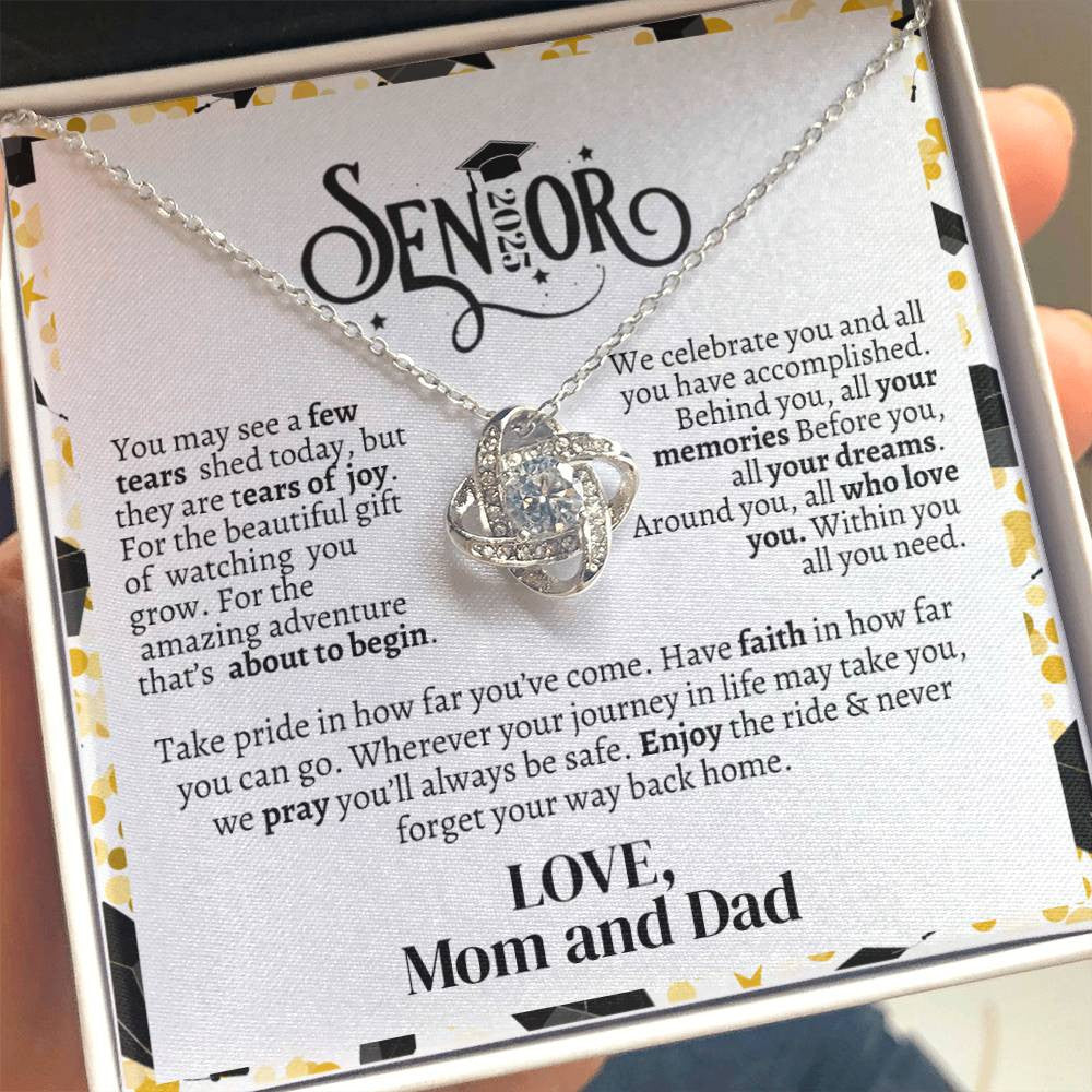 Graduation necklace, Graduation gift, Class of 2025 Love Knot Necklace