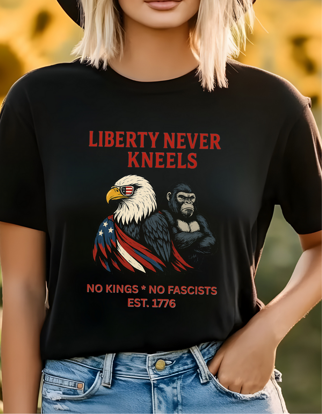 No Kings in America Shirt, Patriotic Graphic Shirt, 4th of July Shirt