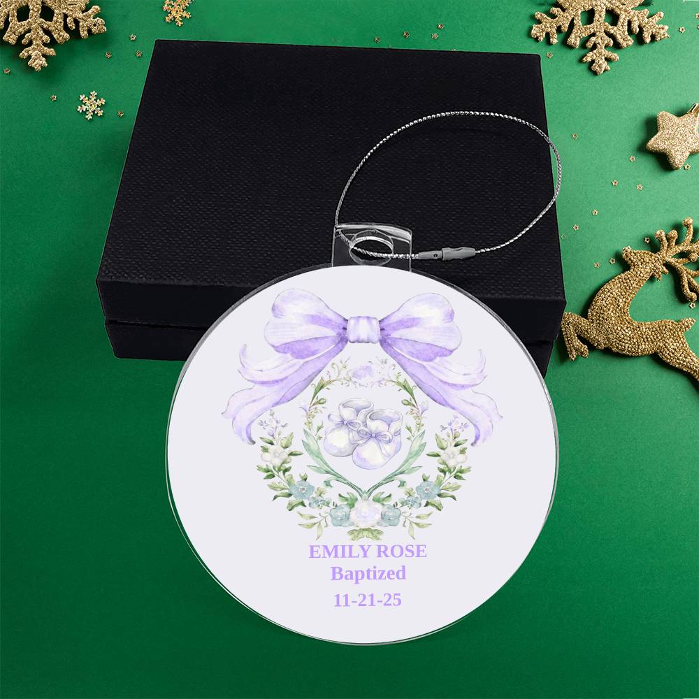 Personalized Acrylic Ornament, Custom Christmas Keepsake, Baptism Gift, Special Occasion Present, Gift for Family