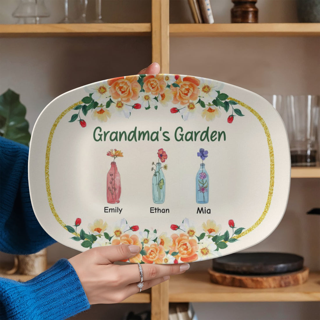 Grandma's Garden, Personalized Platter | Gift for Mimi | Gift from Kids