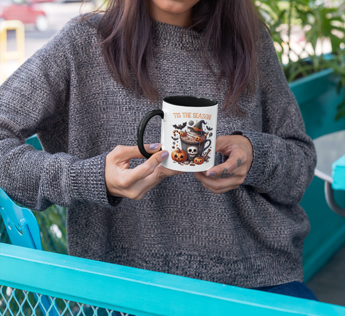 Halloween Ghost and Pumpkin Accent Mug | Halloween Gift | Gift for Her! | Gift for Him!