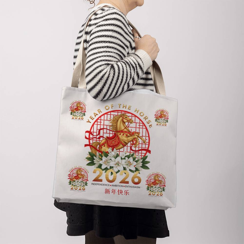 Year of the Horse Tote Bag, 2026 Zodiac Lunar New Year Keepsake!